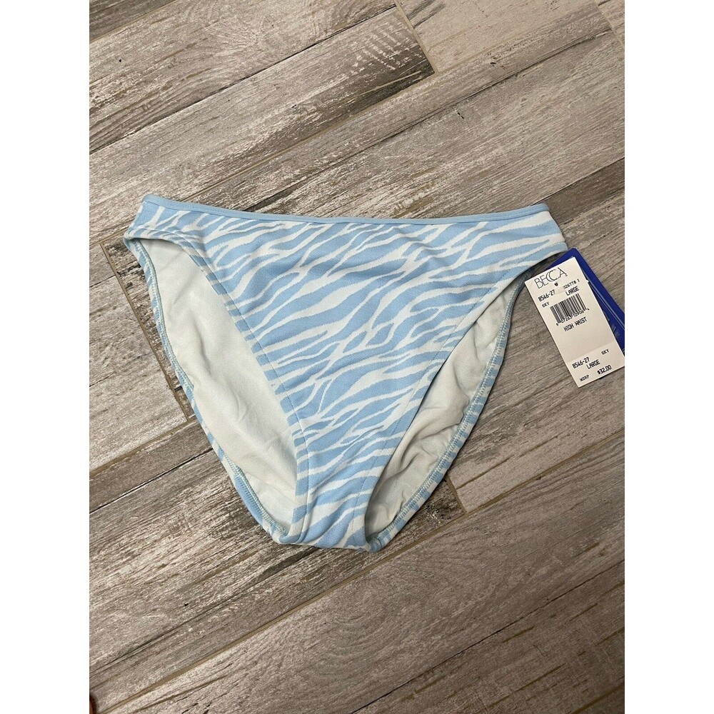 Becca Large Blue Sky High Waist Bikini Bottoms